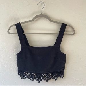NWOT Kendall + Kylie Black Lace Crop Top